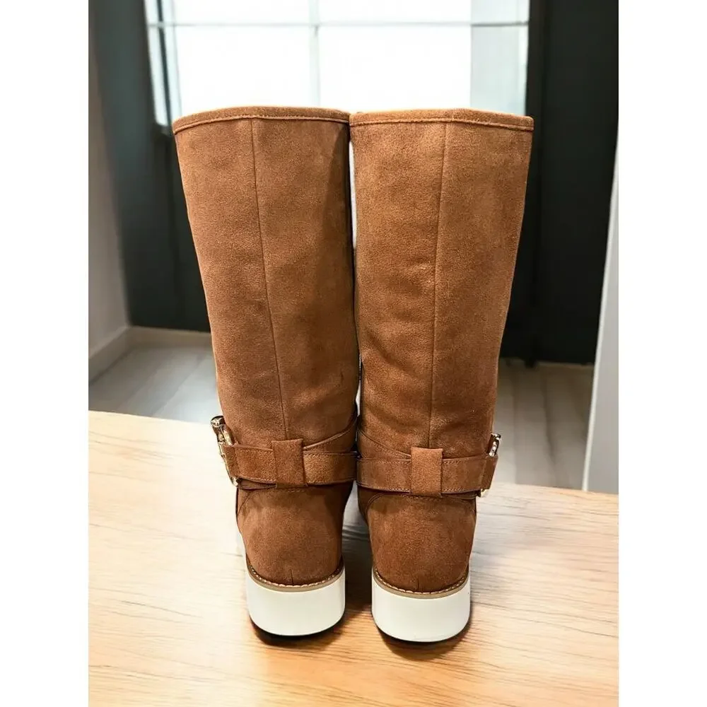 Coach A00364 Virtue Suede Mid-Calf Fleece Boot Size 8B